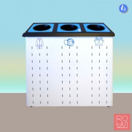 Paperera metàl·lica per a reciclatge interior de 169 L